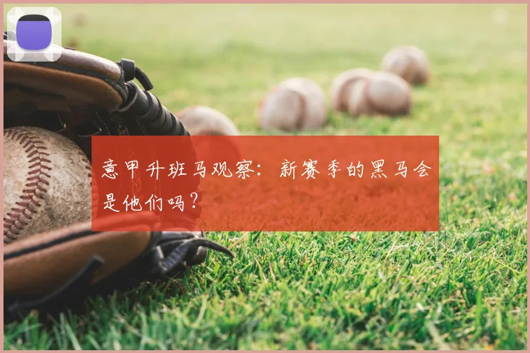 意甲升班马观察:新赛季的黑马会是他们吗?